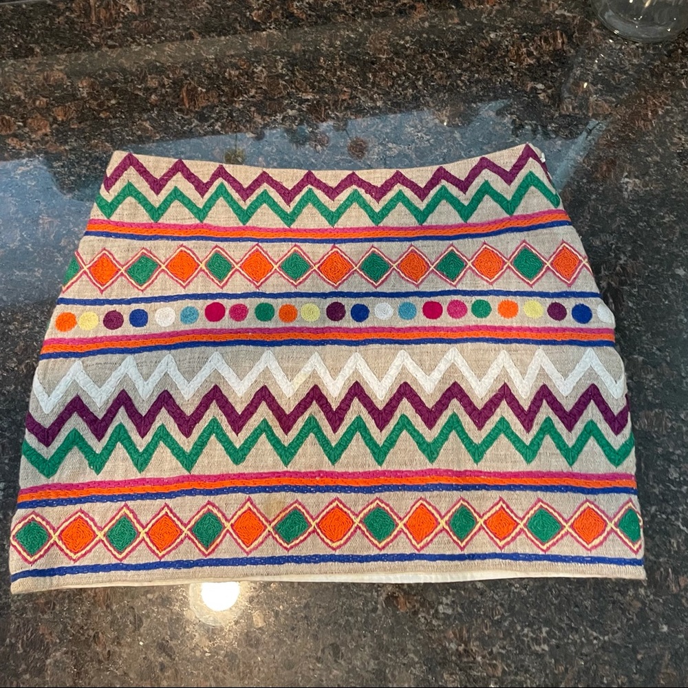 Gryphon embroidered mini skirt size small
